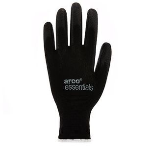 Black Pu Nylon Gloves Prs 10 Pk12