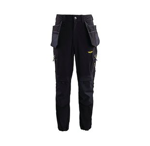 Tech Mens Black Cargo Trousers S