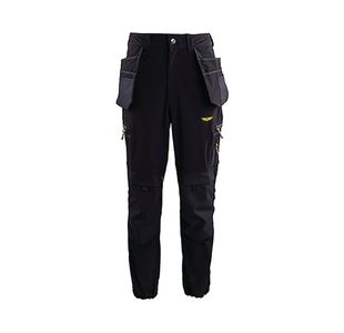 Tech Mens Black Cargo Trousers L