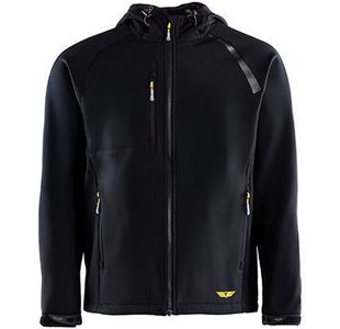 Mens Black Hooded Softshell Jacket M