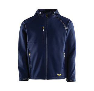 Mens Nvy Hooded Softshell Jacket 2Xl