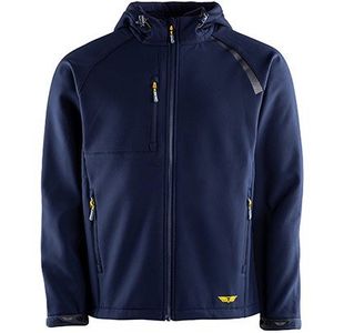 Mens Nvy Hooded Softshell Jacket 3Xl