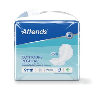Attends Contours Pad Sz 9 Reg Pk28