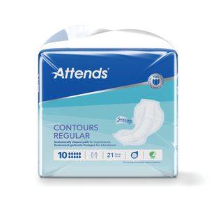 Attends Contours Pad Sz 10 Reg Pk21