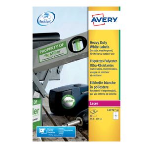 Avery Hdut Label Wht 4/Sh White Pk80