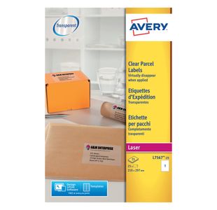 Avery Clear Laser Lbl L7567-25 25Sht