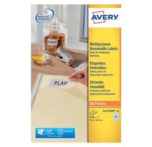 Avery Remv Lsr Lbls Wht 80L/Sht Bx25