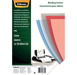 Fellowes Clr Pvc Covers 240Mi Pk100