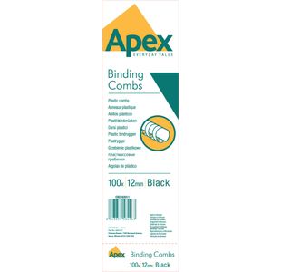 Fellowes Apex Combs 12Mm Black Pk100