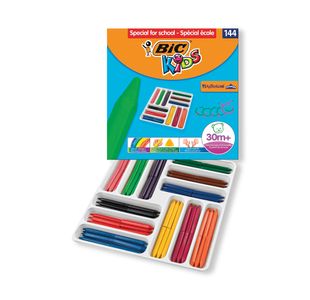 Bic Plastidecor Crayons Ast Pk144