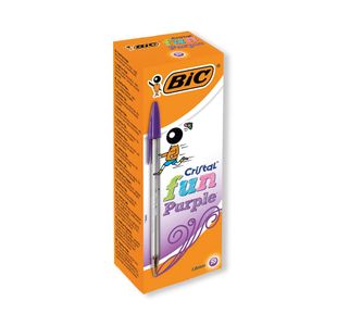 Bc Cristal Fun Purple Ball Pen Pk20
