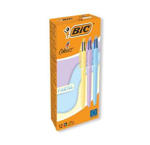 Bic 4 Colours Ballpoint Pastel Pk12