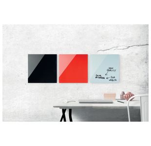 Glass Magn Brd Red Frameless 48X48Cm