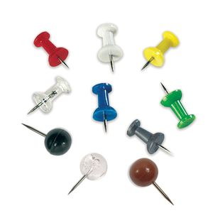 Push Pins Assorted Colours Pk200
