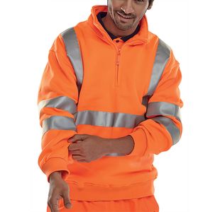 Quarter Zipped Sweatshirt Orange S