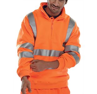 Quarter Zipped Sweatshirt Orange Xl