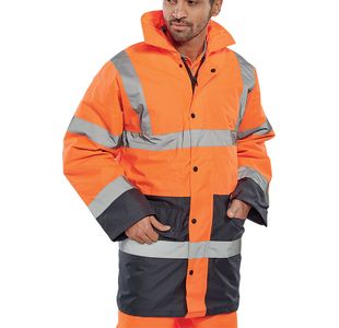 Two Tone Traffic Jacket Orange M