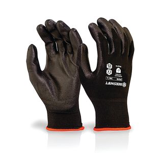 Pu Coated Gloves Black S