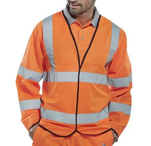 Hi Vis Long Sleeve Jerkin Orange 3Xl