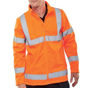 Soft Shell Hi Vis Jacket Orange 2Xl