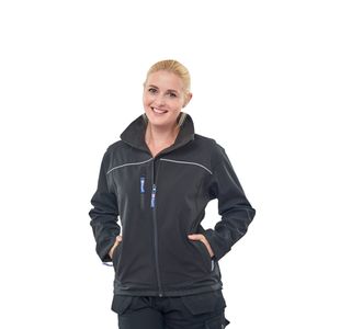 Ladies Soft Shell Jacket Black 2Xl