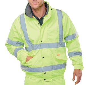 Hivis Fleece Lnd Bomber Jac Sylw Xl