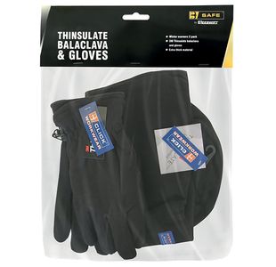 Thinsulate Balaclava/ Gloves Set Blk
