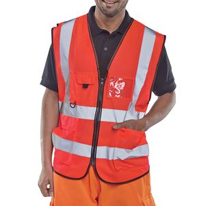 Exec Hi Vis Waistcoat Red 5Xl