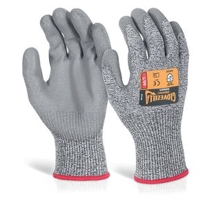 Glovezilla Pu Palm Ctd Glvs 1Pr Gy S