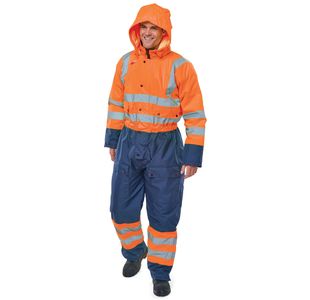 2Tone Hi Vis Coverall Org/Nblu 2Xl