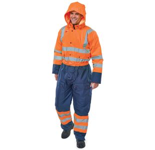2Tone Hi Vis Coverall Org/Nblu 3Xl