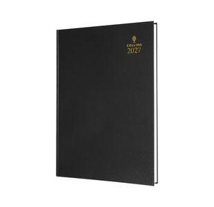 Collins A5 Desk Diary Wtv Black 2027