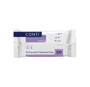 Conti Dry Wipes Cot Soft L X100 Pk20