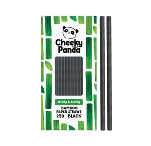 Bamboo Paper Straws Black Pk250