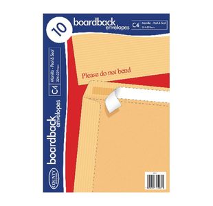 C4 Board Back Manilla Env X10 Pk10