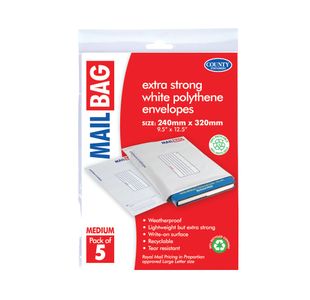 Mail Bag Polt Env X5 White M Pk10