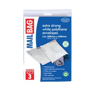 Mail Bag Polt Env X3 Wht Jumbo Pk10