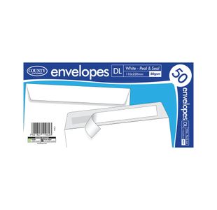 Dl Peel/Seal Env X50 White Pk20