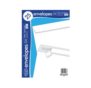 C4 Peel/Seal Env White X25 Pk20
