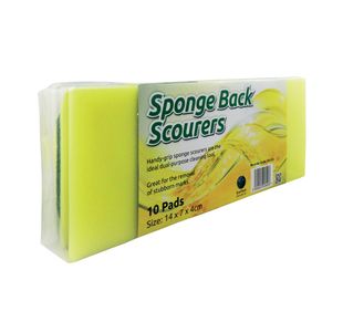 Sponge Back Scourer 140X70X40Mm Pk10