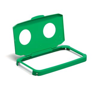 Durable 60L Hinged Bin Lid Grn 2Hole