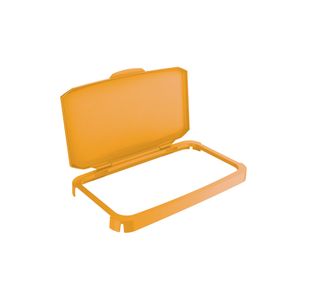 Durable 60L Hinged Ylw Rcyc Bin Lid