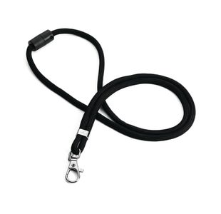 Durable Fabric Lanyard Black Pk10