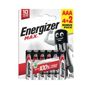 Energizer Max Aaa Battery 4+2 Pk6