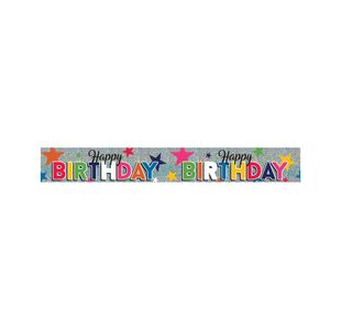 Happy Birthday Foil Party Banner Pk6