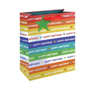 Holo Birthday Gift Bag Lg Rbw Pk6
