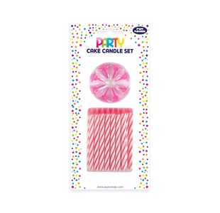 Eurowrap Cake Candle Set Pink Pk6