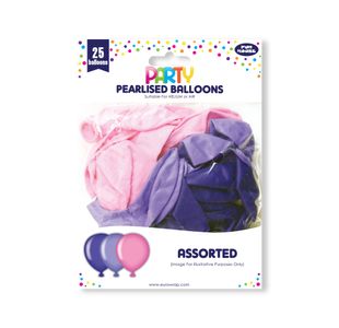 25 Party Balloons Pink/Purple Pk6