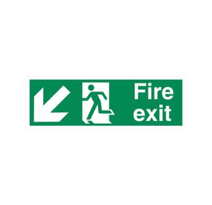 Fire Exit Rman Arr Down L Plas 450