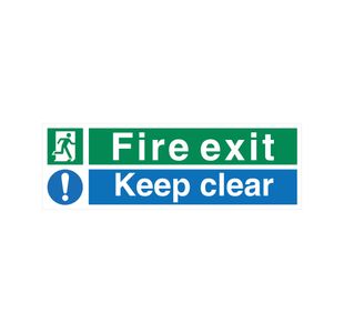 Fire Exit Keep Clear Vinyl 150X450